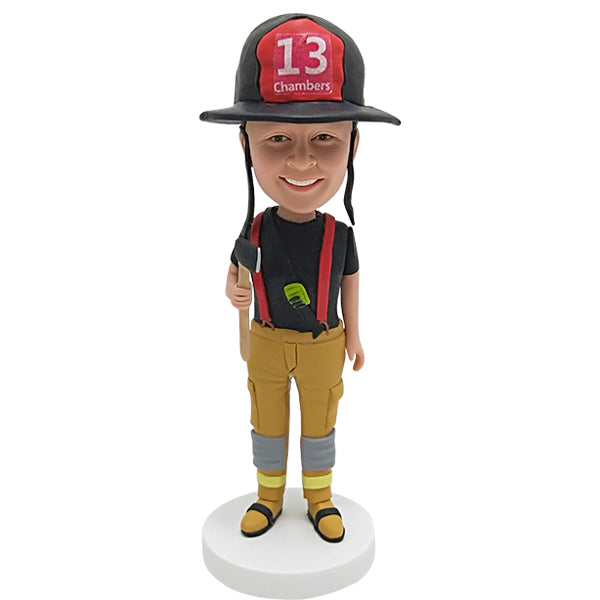 Female Fireman/Firefighter Bobblehead