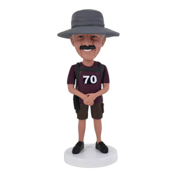 70th Birthday Custom Bobblehead with hat and number