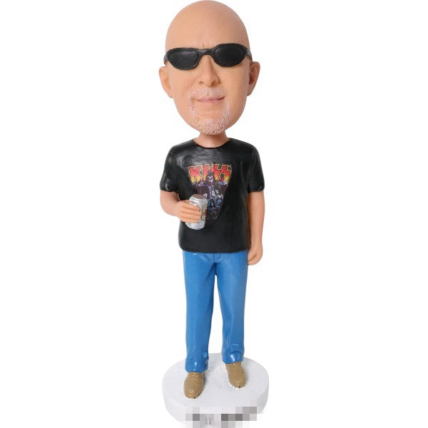 Custom Bobblehead with Beer for KISS Band Fan