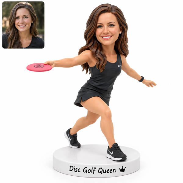 Custom Bobblehead female disc golfer