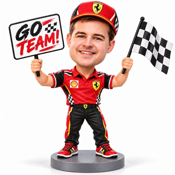 Custom F1 Racing Fan Bobblehead – personalized formula 1 fan gift