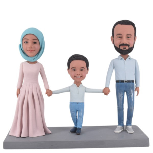 Custom Family Bobble Heads Dad Mom Son