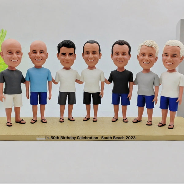Custom Family group Bobbleheads unique wedding gift for seven