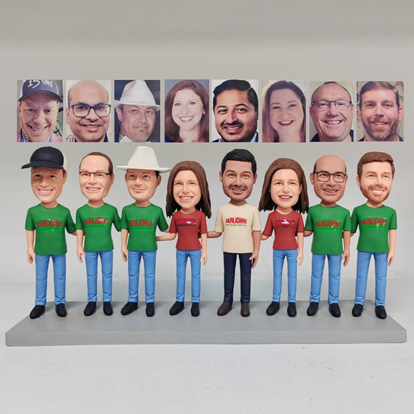 Custom Family team Bobbleheads made from photos