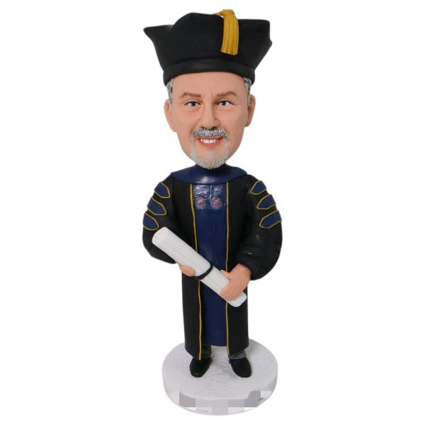 Custom Graduate Bobblehead gift personalized PhD graduation figurine