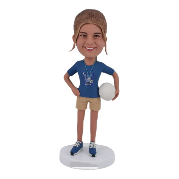 Custom Volleyball girl Bobblehead with whistle