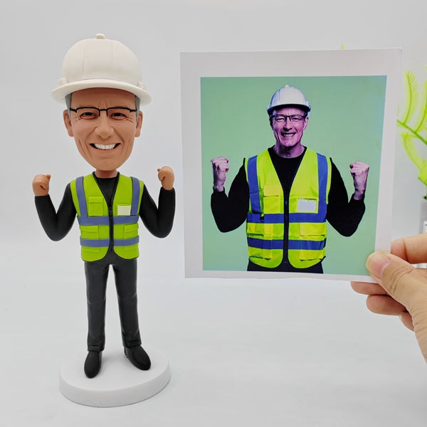 Engineer bobbleheads custom construction workers