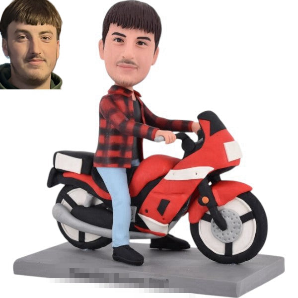 Custom Bobblehead Driving Motorcycle from Photo