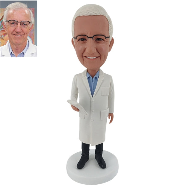 Custom Bobblehead Scientist with book