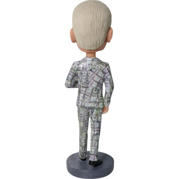 Personalized Bobblehead in Money Suit