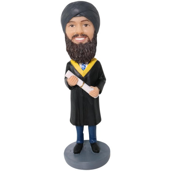 Graduation Bobblehead Custom Indian Graduates with turban