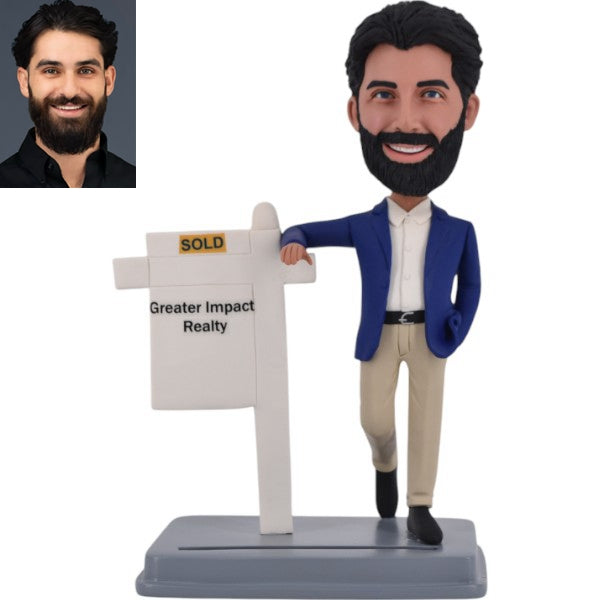 Custom Bobblehead Realtor or Real Estate Agent
