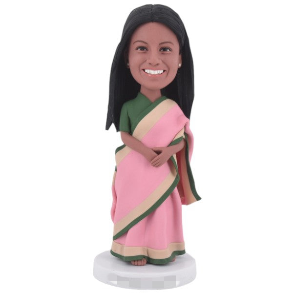 Indian girl bobblehead Customized gift for her