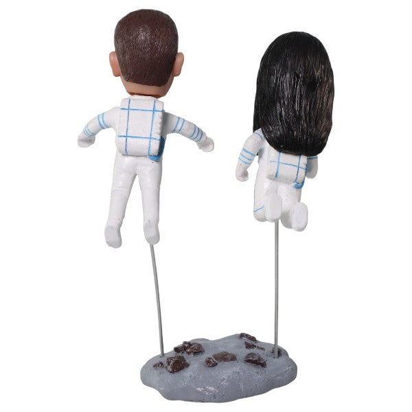 Personalized Astronaut Couple Bobblehead Spacewoman and Spaceman