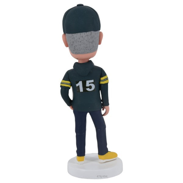 Personalized Bobblehead Custom sports fan in Green Bay jersey