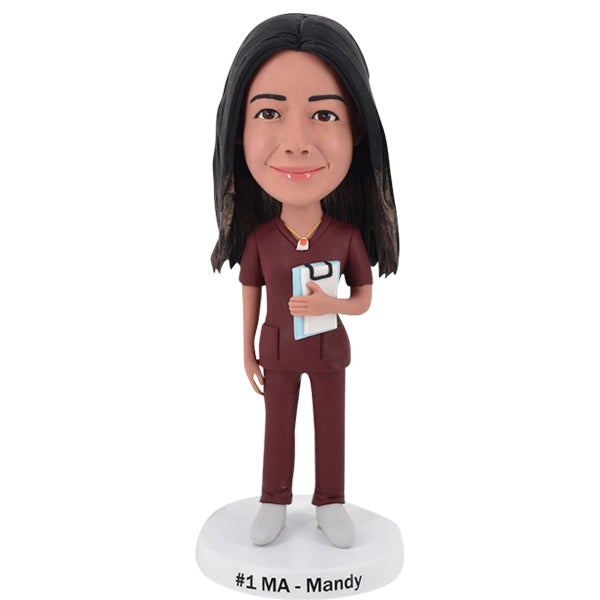 Female Nurse Bobblehead in Scrubs