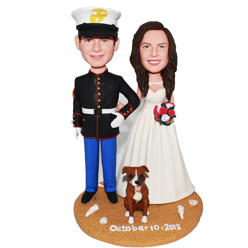 Wedding Bobbleheads Military Air Force Groom in Uniform