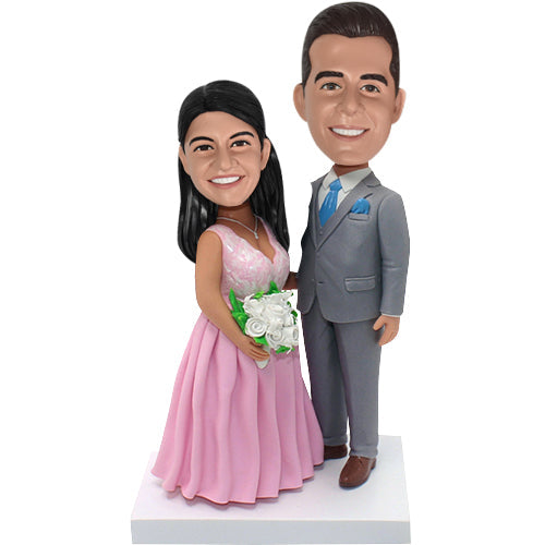 Wedding bobbleheads oversize puffy bride