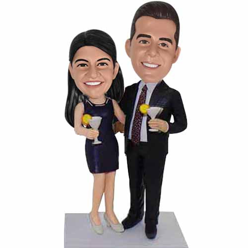 Bobbleheads Custom Couple with Wine