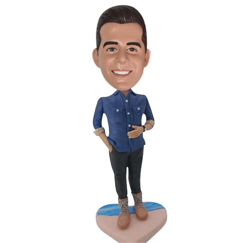 Casual Bobbleheads on Beach