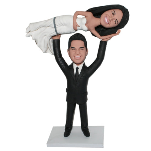 Wedding bobbleheads Groom Lifting Bride