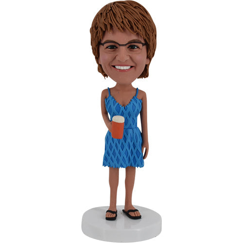 Custom Bobblehead Holding a Drink