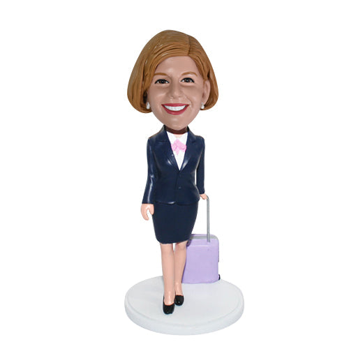 Custom Bobbleheads Flight Attendant Airhostess