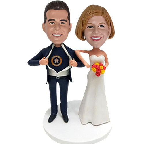 Wedding Personalized Sports Baseball Bobbleheads Houston Astros