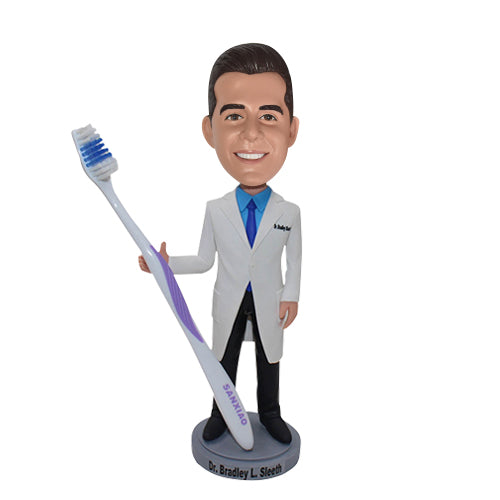 Custom Bobbleheads Dentist with Toothbrush