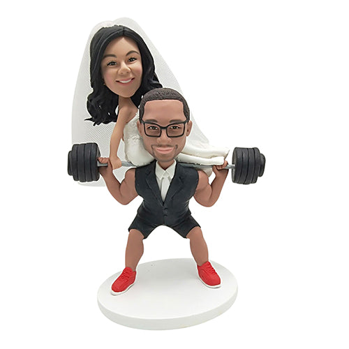 Wedding Bobbleheads on Harley-Davidson Motorcycle