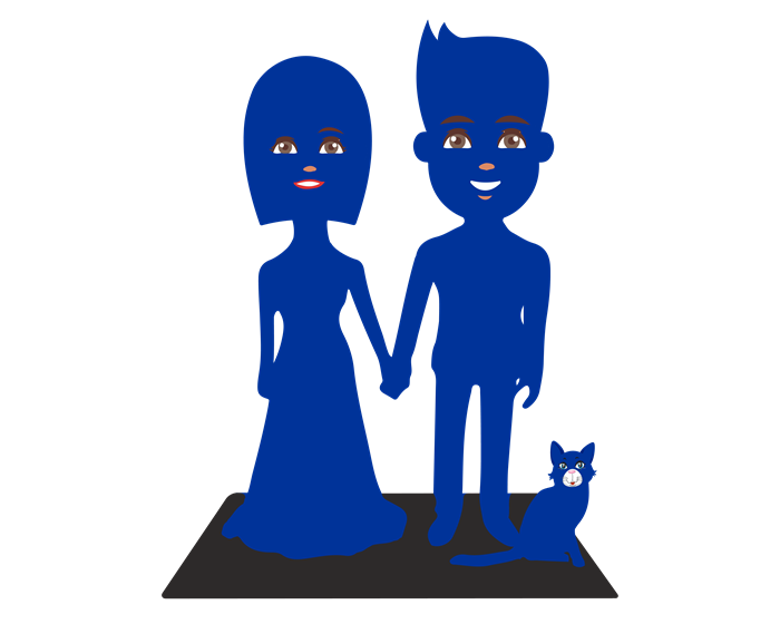 Wedding Customized Bobbleheads cake toppers from head to toe with pet