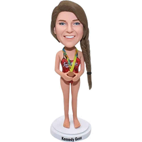 Female Swimmer Bobbleheads Customized