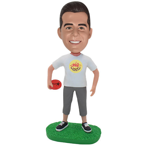 Custom Bobbleheads Frisbee Throwing