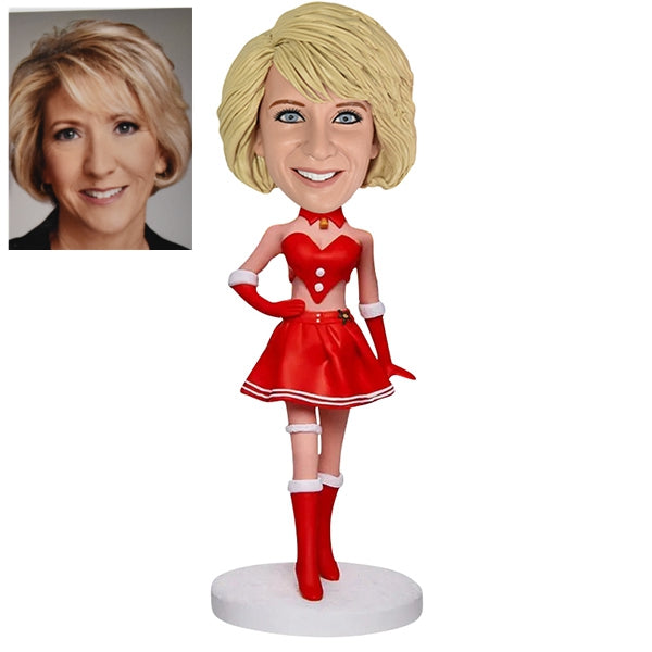 Personalized Christmas Dress-Up Bobblehead Doll for female