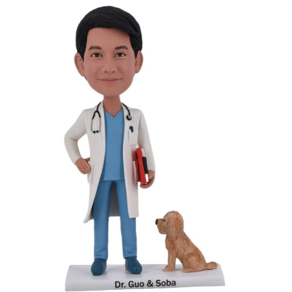 Personalized Doctor Bobblehead Figure with Medical Records