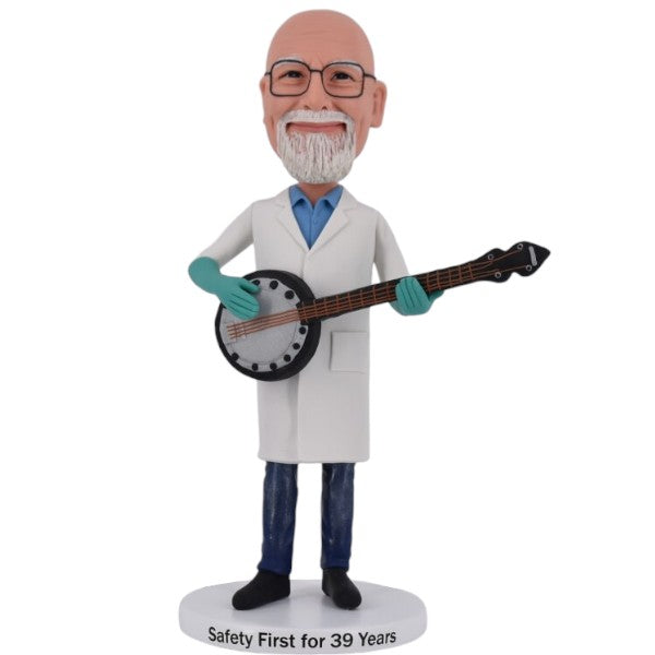 Personalized Doctor Bobblehead Playing the Banjo