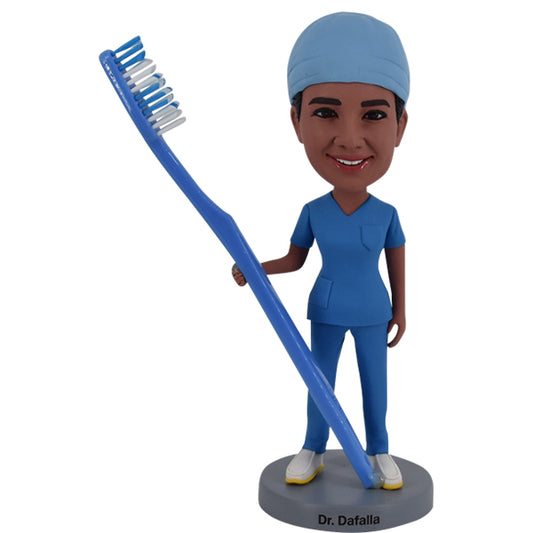 Female Dentist Bobblehead with hat