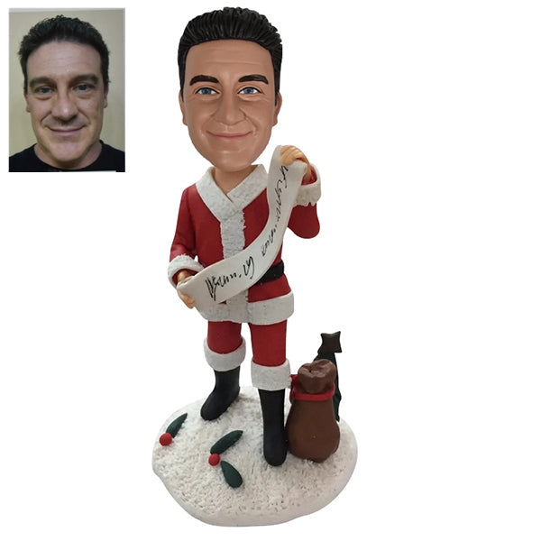 Custom Surprise Santa Claus Bobblehead for Christmas