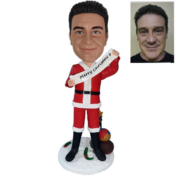 Custom Surprise Santa Claus Bobblehead for Christmas