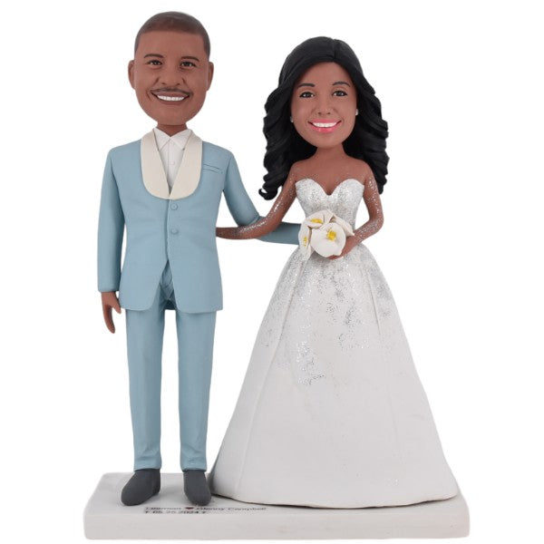 Personalized Unique Wedding Bobblehead Cake Topper