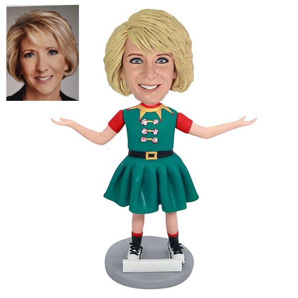 Cute Christmas Elf Custom Bobblehead