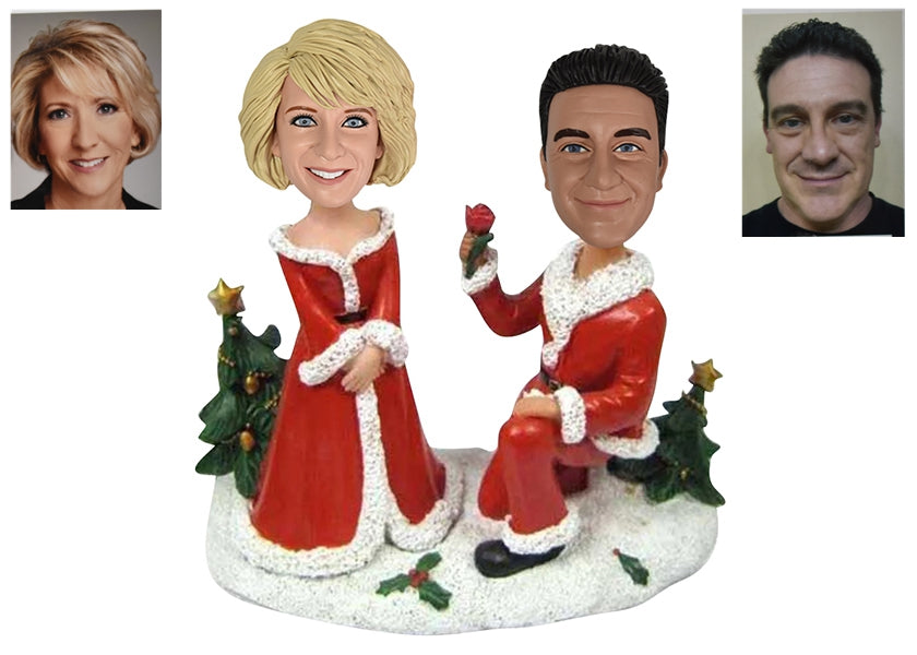 Customized Romantic Christmas Proposal Bobblehead Doll