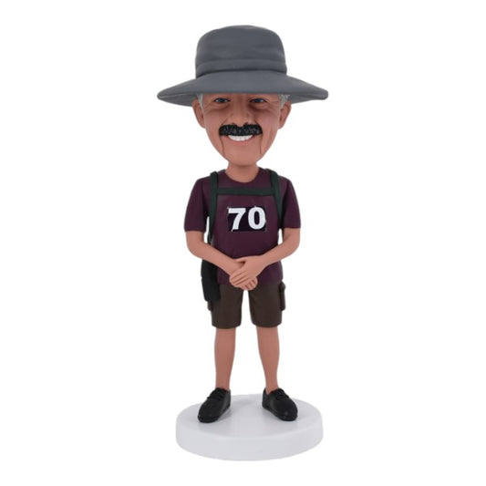 70th Birthday Custom Bobblehead with hat and number