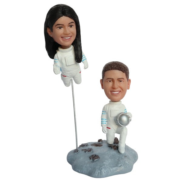 Astronaut Couple Bobblehead Spaceman and Spacewoman Custom figures