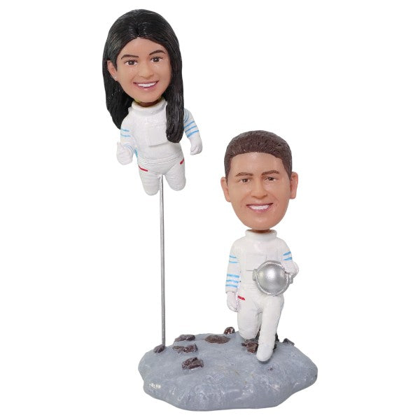Astronaut Couple Bobblehead Spaceman and Spacewoman Custom figures