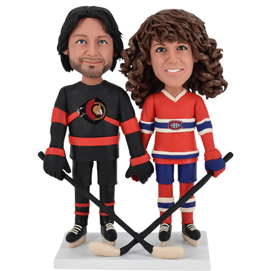 Hockey Couple Bobblehead(uniform like any team)