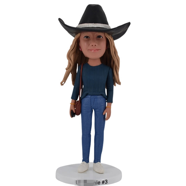 Casual Custom Bobblehead with hat and bag