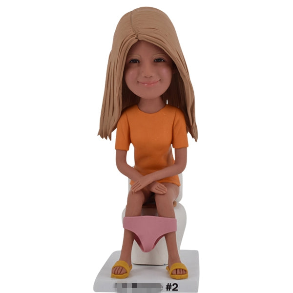 Woman on Toilet Funny Bobbleheads
