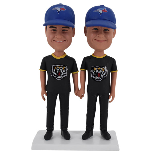 Two Men Customized Bobbleheads from head to toe