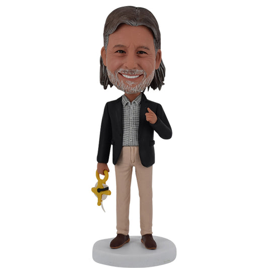 Custom Bobblehead with yellow tape measure